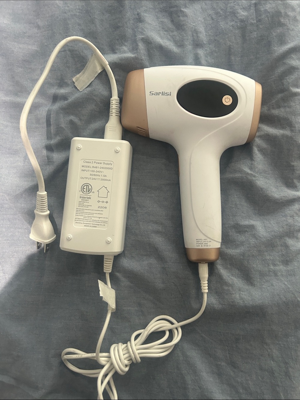 Sarlisi Handheld Laser Hair Removal Device in White & Rose Gold